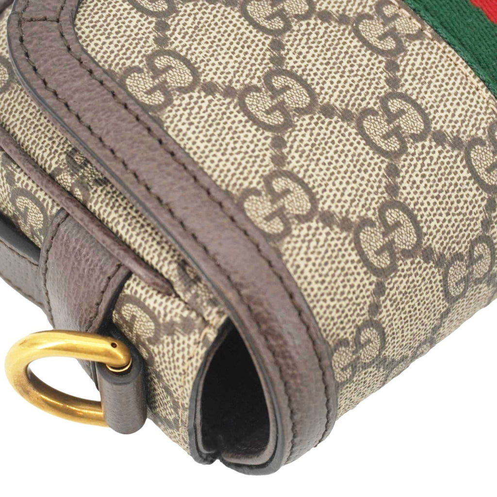 GUCCI Ophidia Super Mini Gucci Supreme Canvas Shoulder Bag Beige 795466