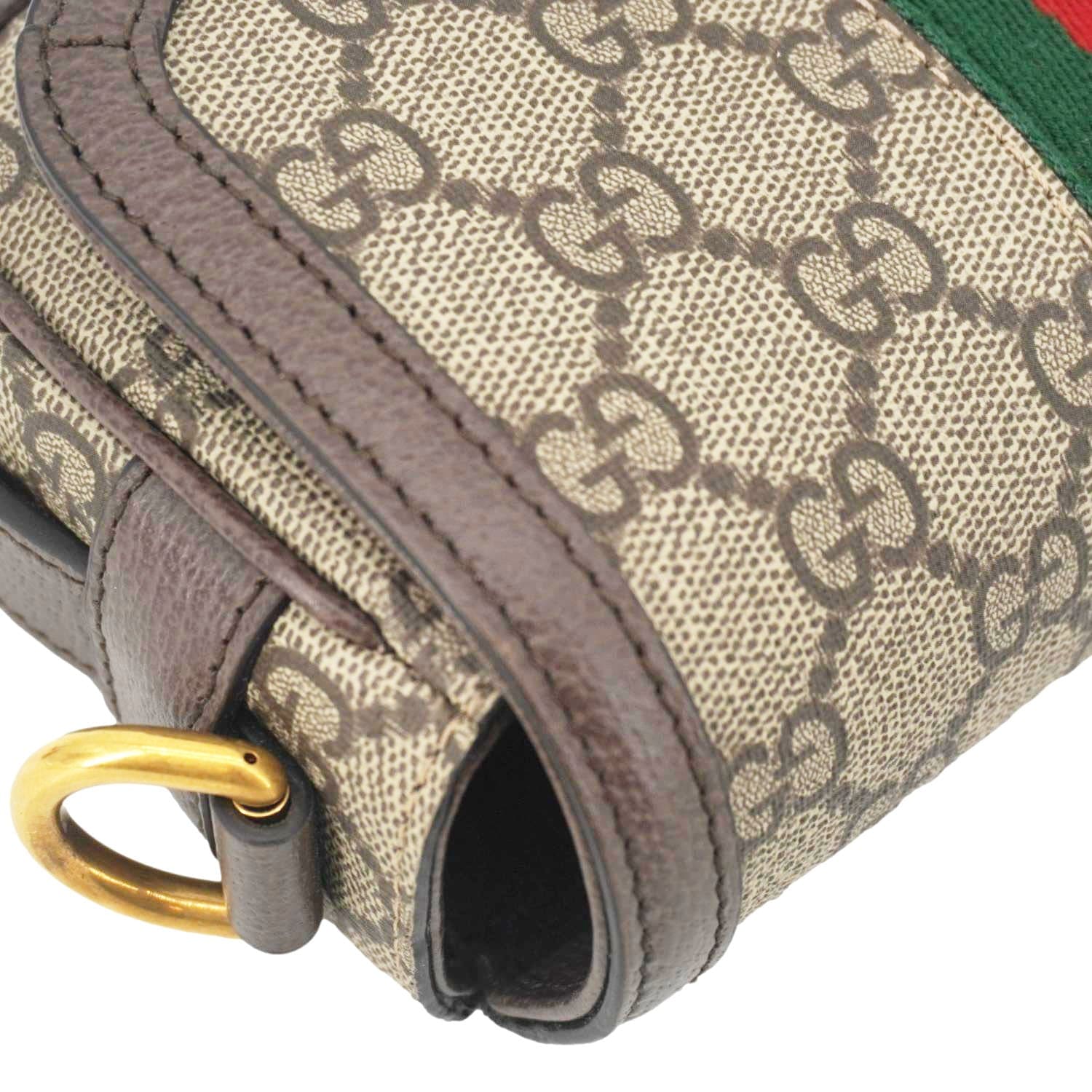 GUCCI Ophidia Super Mini Gucci Supreme Canvas Shoulder Bag Beige 795466