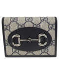 GUCCI Horsebit 1955 Gucci Supreme Canvas Card Case Wallet Beige 621887