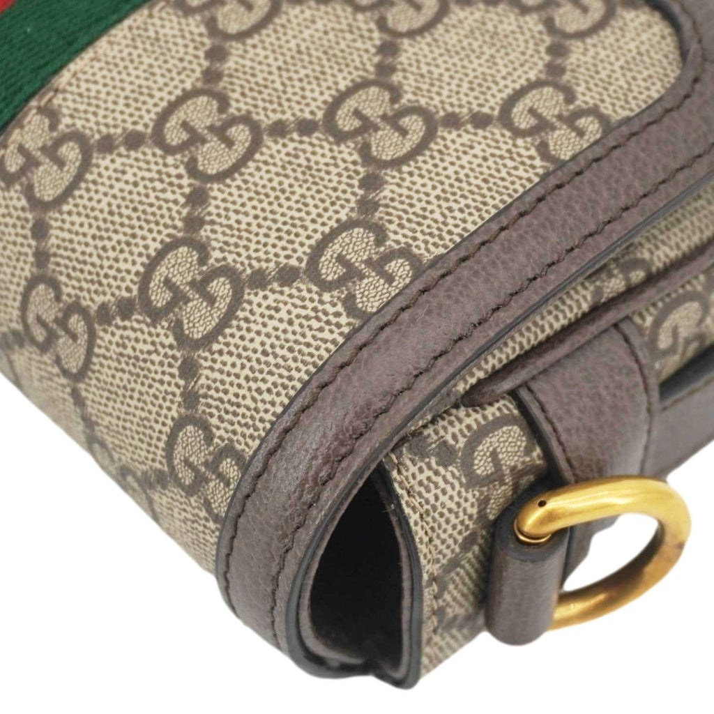 GUCCI Ophidia Super Mini Gucci Supreme Canvas Shoulder Bag Beige 795466