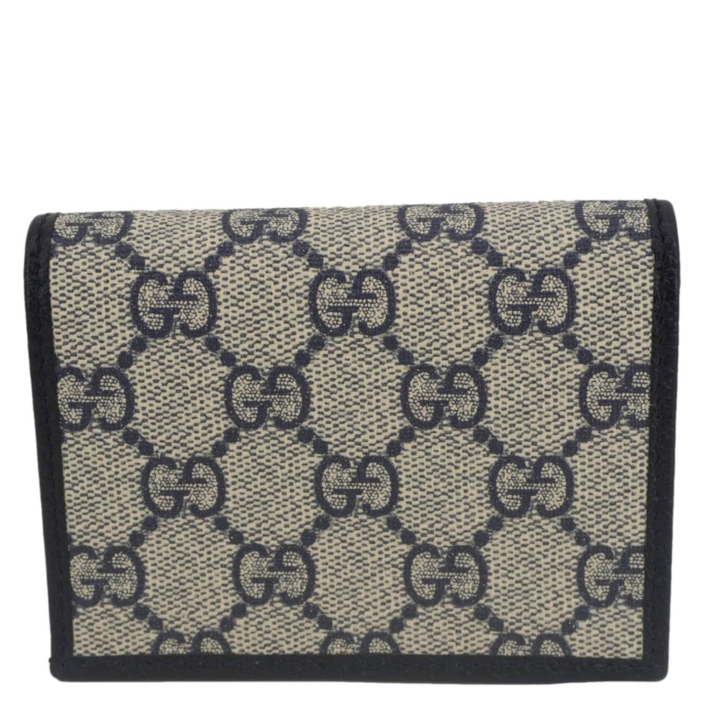 GUCCI Horsebit 1955 Gucci Supreme Canvas Card Case Wallet Beige 621887