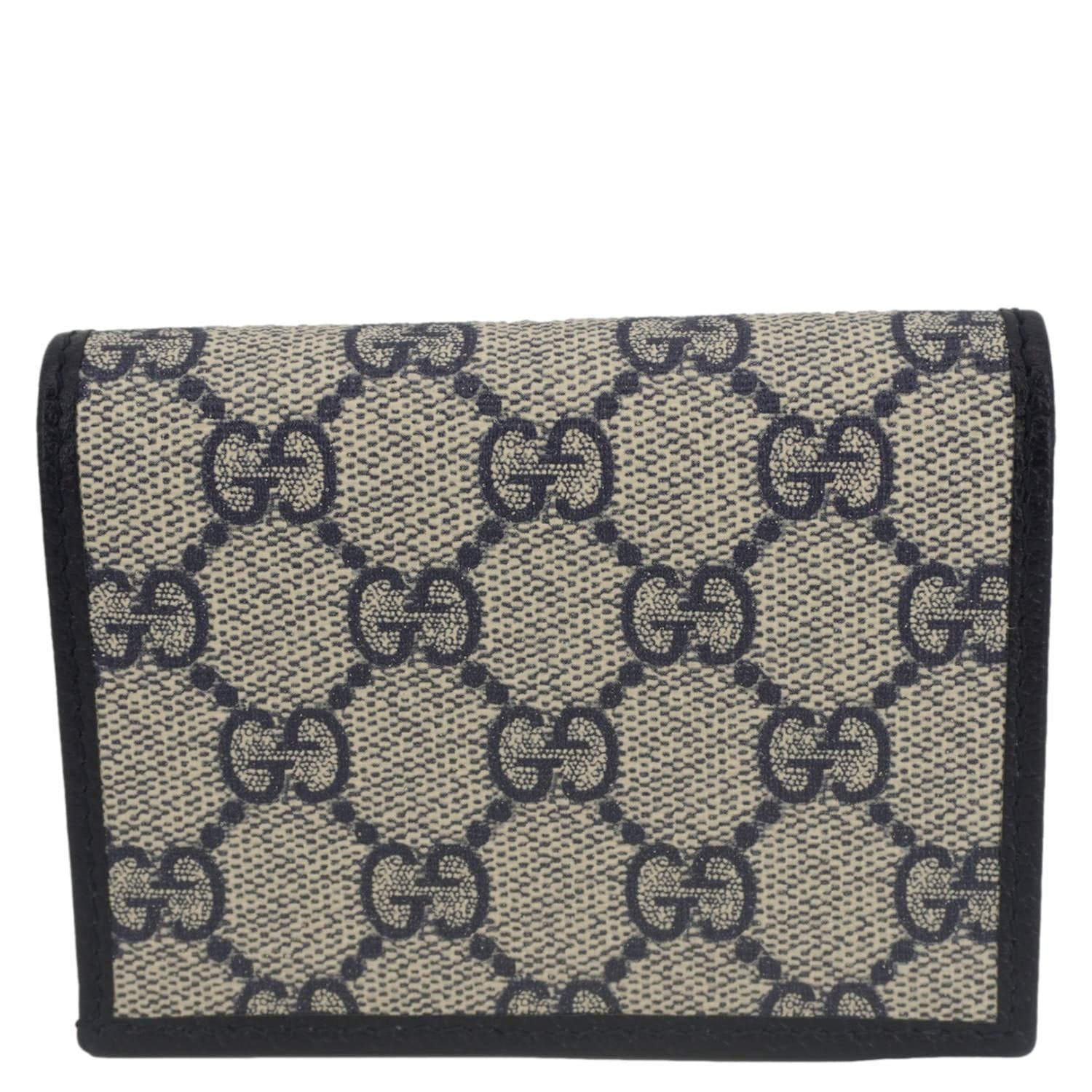 GUCCI Horsebit 1955 Gucci Supreme Canvas Card Case Wallet Beige 621887