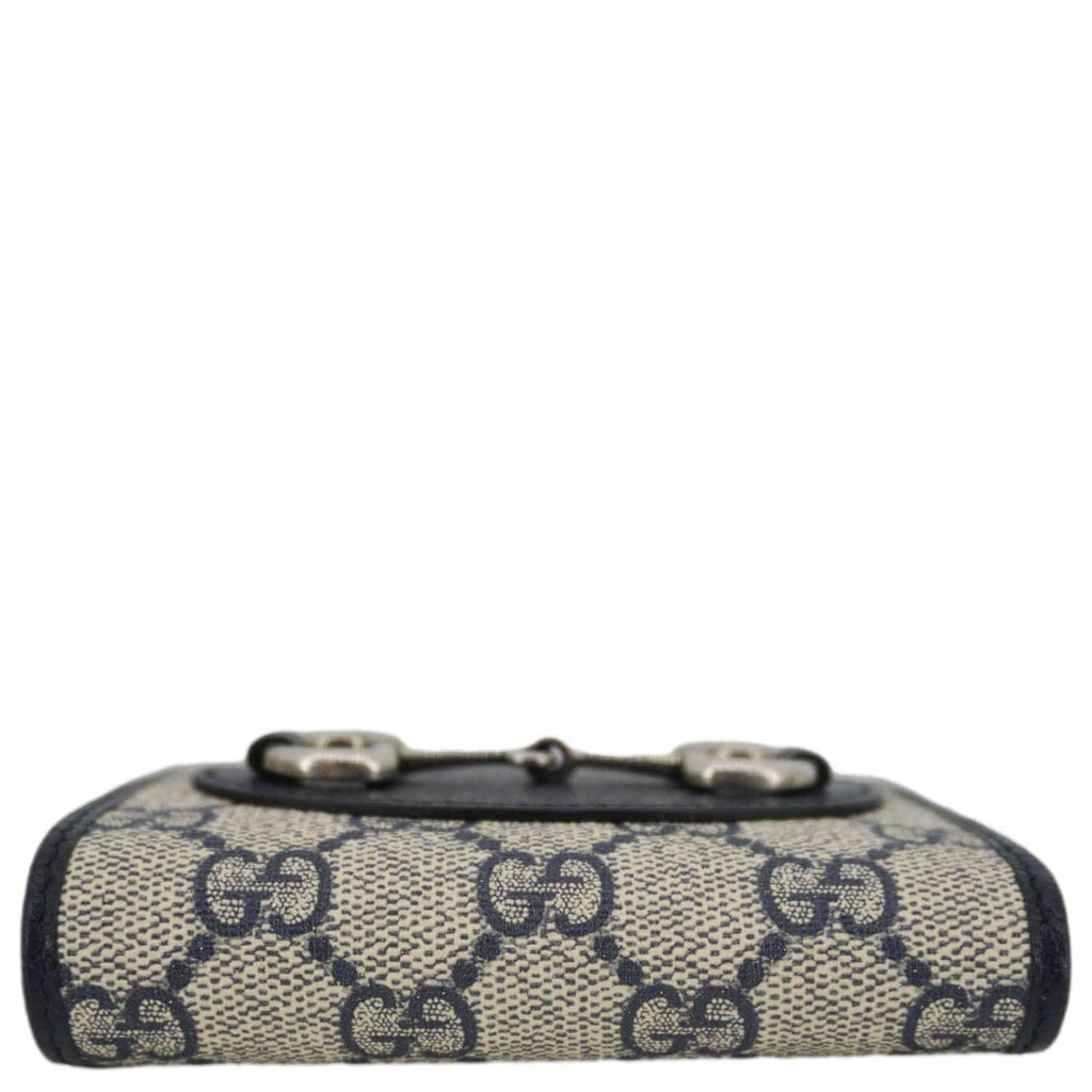 GUCCI Horsebit 1955 Gucci Supreme Canvas Card Case Wallet Beige 621887