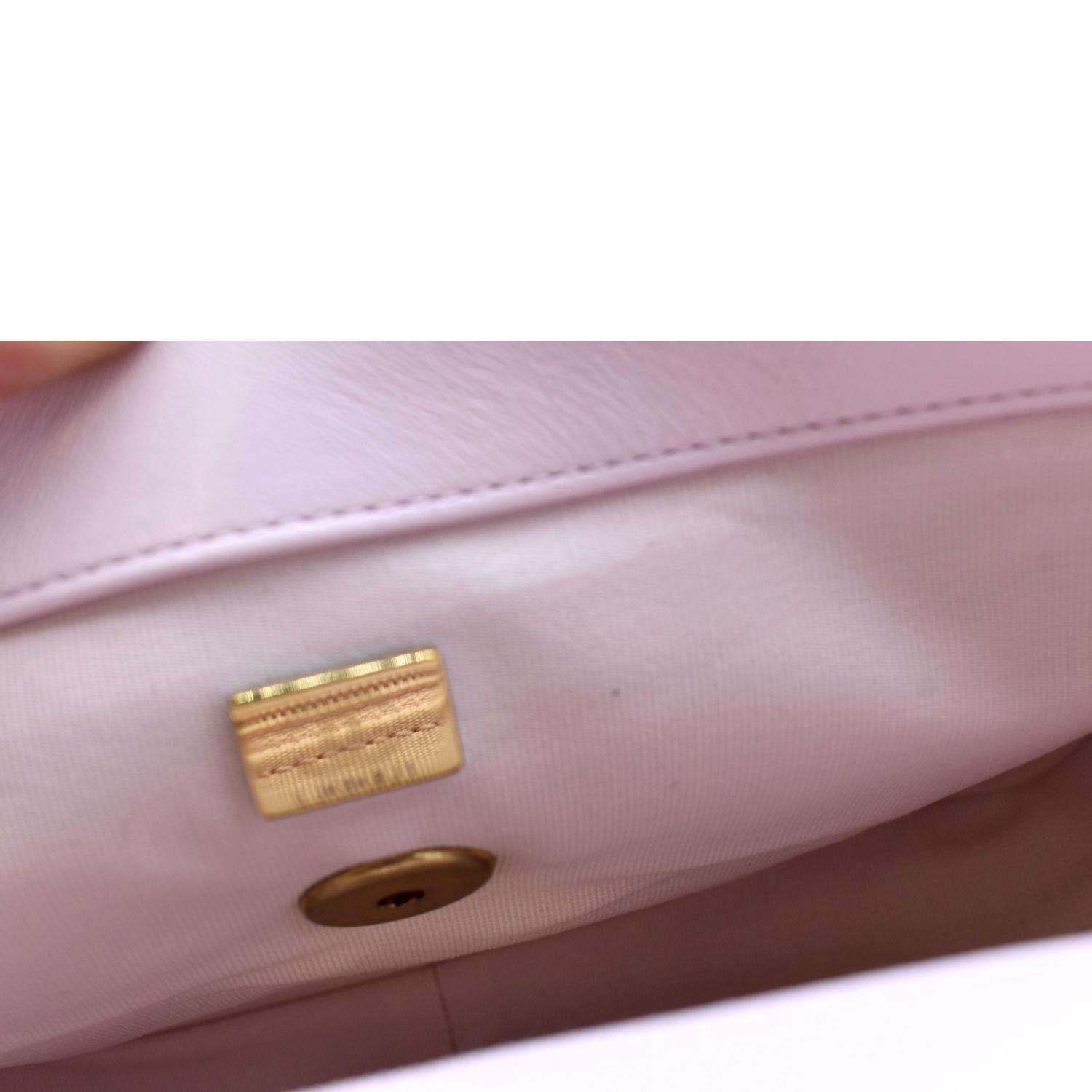 Chanel 19 Medium Flap Quilted Lambskin Leather Shoulder Bag Light Pink