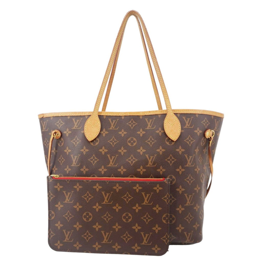 LOUIS VUITTON Neverfull MM Monogram Canvas Shoulder Bag Brown