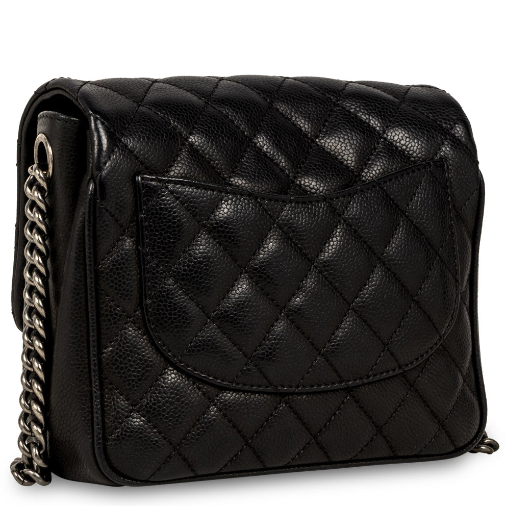 Quilted Caviar Shoulder Bag