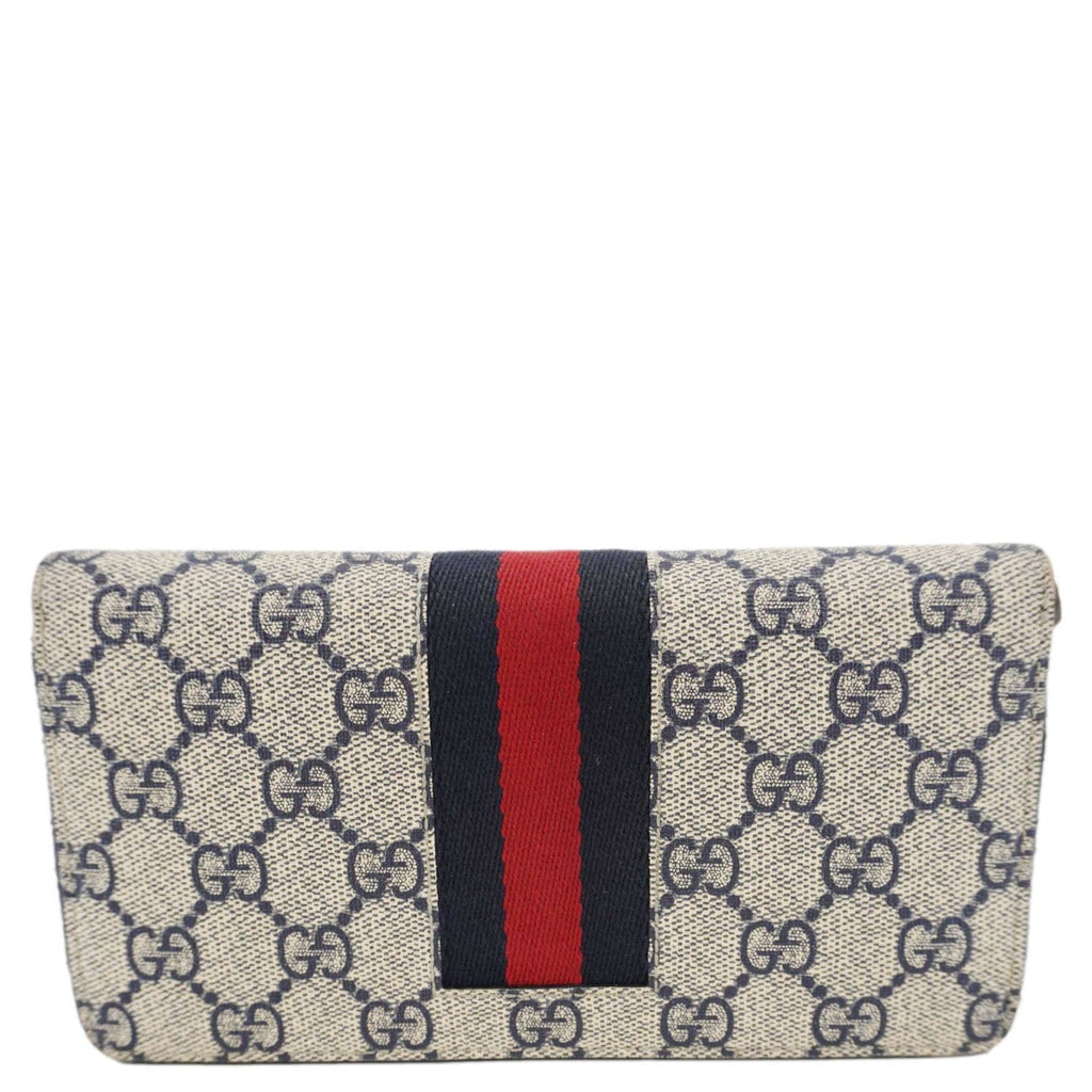 GUCCI Gucci Supreme Canvas Zip Around Wallet White 408831