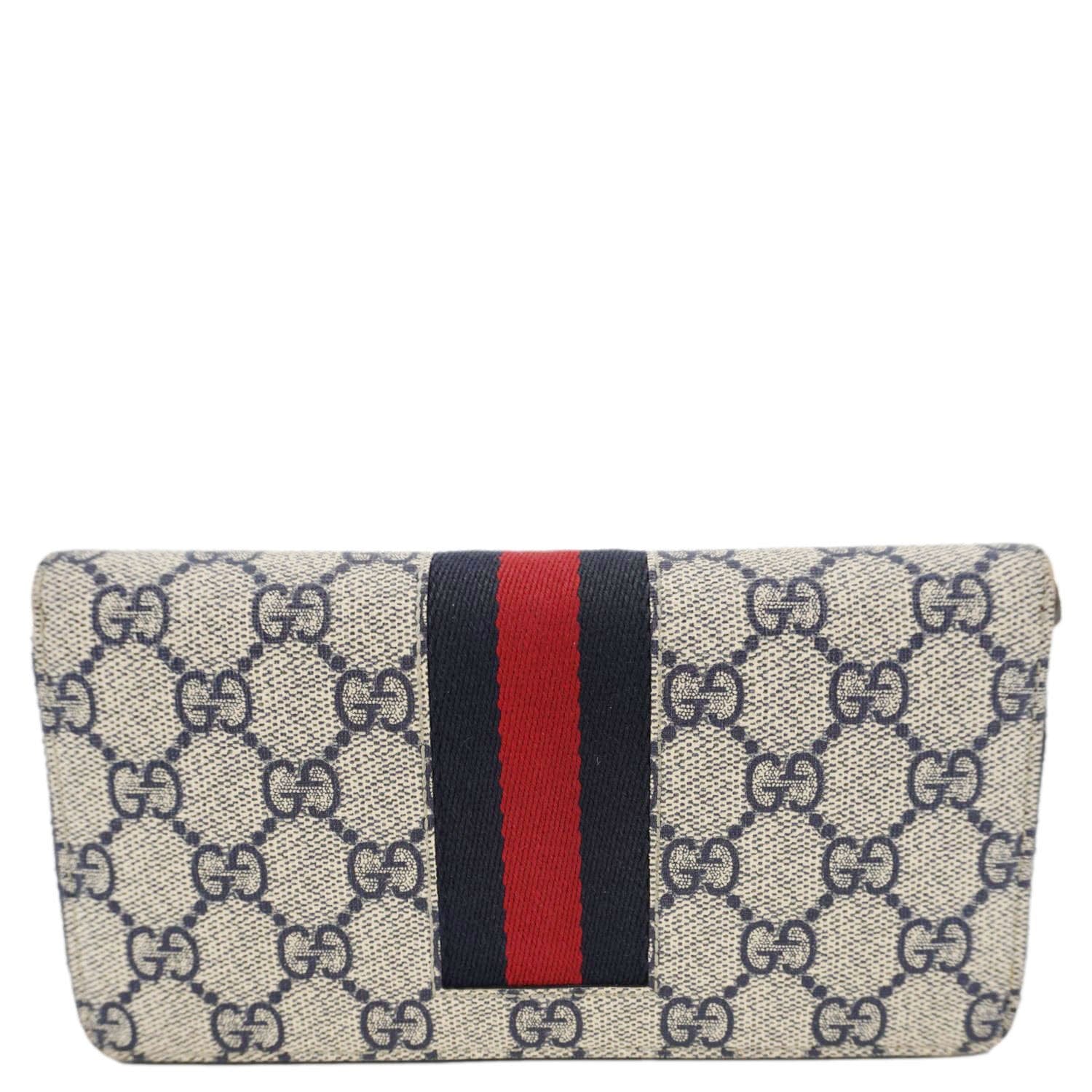 GUCCI Gucci Supreme Canvas Zip Around Wallet White 408831
