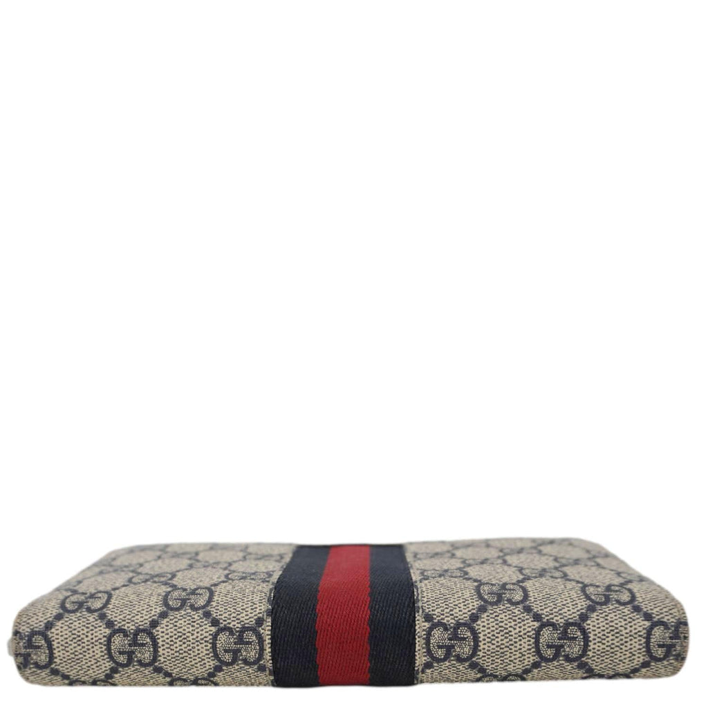 GUCCI Gucci Supreme Canvas Zip Around Wallet White 408831