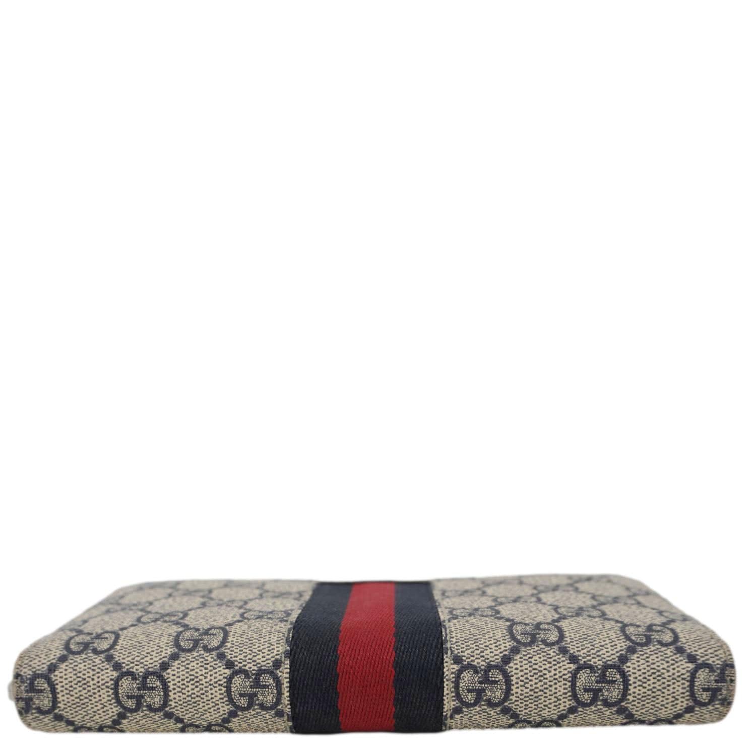 GUCCI Gucci Supreme Canvas Zip Around Wallet White 408831