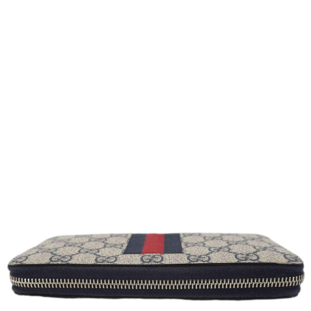 GUCCI Gucci Supreme Canvas Zip Around Wallet White 408831