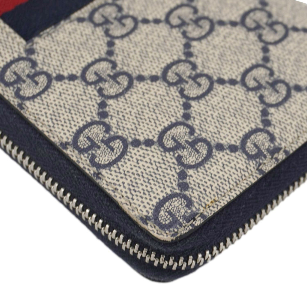 GUCCI Gucci Supreme Canvas Zip Around Wallet White 408831