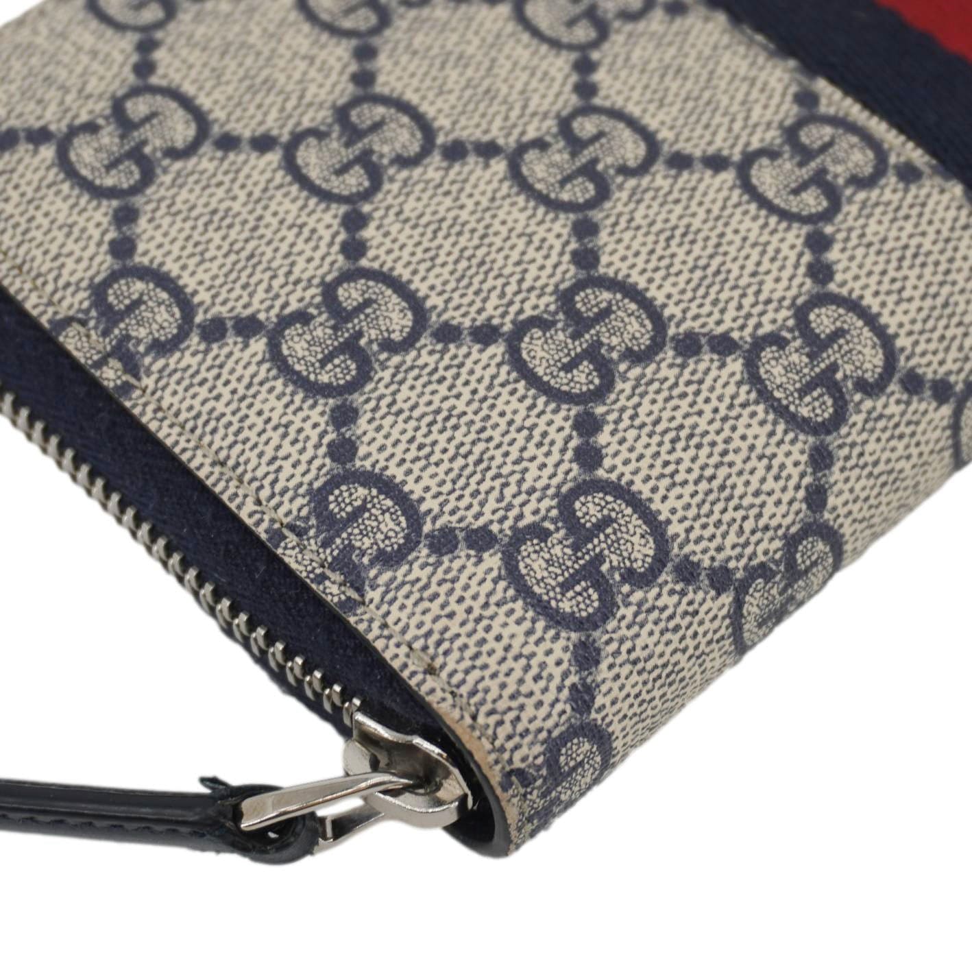 GUCCI Gucci Supreme Canvas Zip Around Wallet White 408831