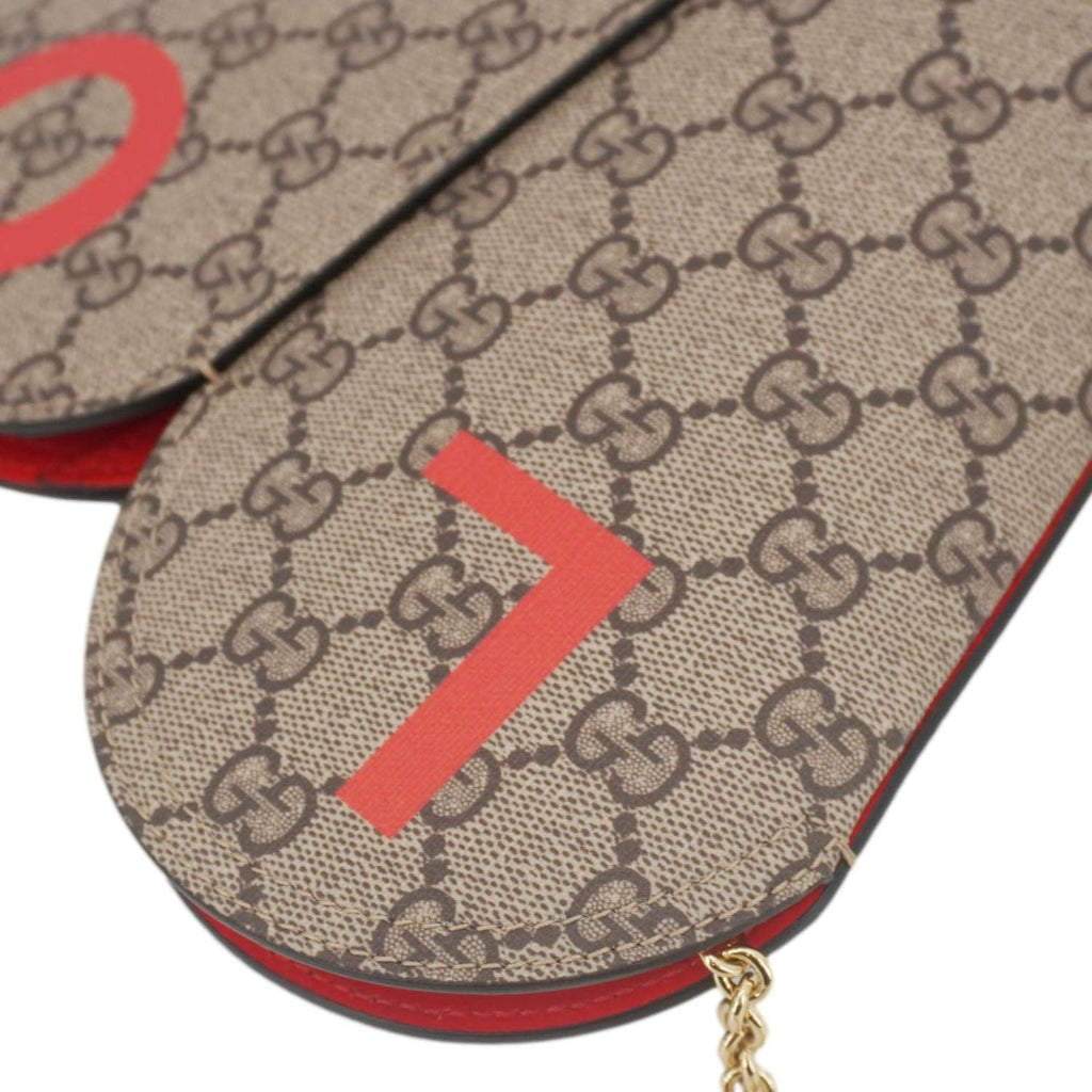 GUCCI Valentines Day Love Heart Small Gucci Supreme Canvas Shoulder Bag Beige 678133