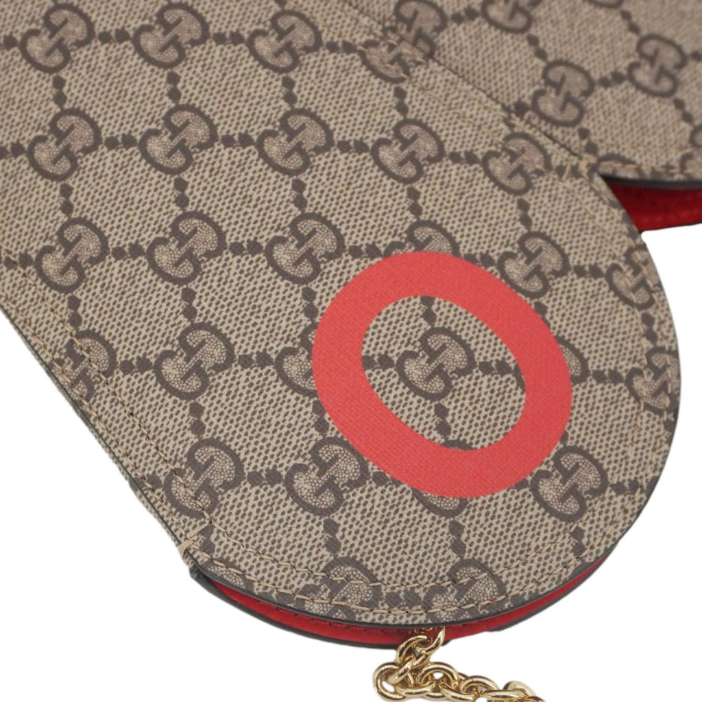 GUCCI Valentines Day Love Heart Small Gucci Supreme Canvas Shoulder Bag Beige 678133