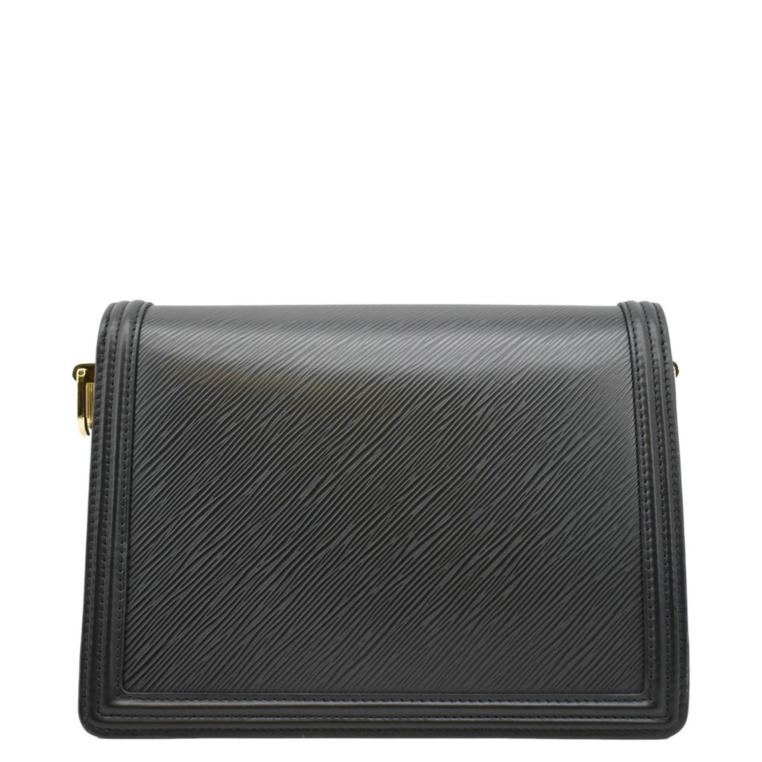 LOUIS VUITTON Dauphine MM Epi Leather Shoulder Bag Black
