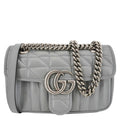 GUCCI Gucci Marmont Mini Matelasse Chevron Leather Shoulder Bag Gray 446744