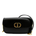 CHRISTIAN DIOR Montaigne Avenue Leather Shoulder Bag Black