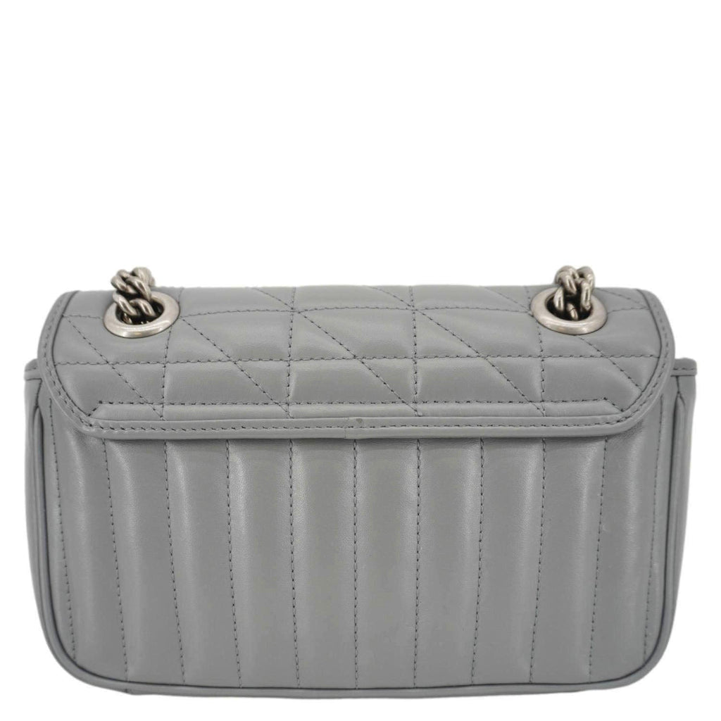 GUCCI Gucci Marmont Mini Matelasse Chevron Leather Shoulder Bag Gray 446744