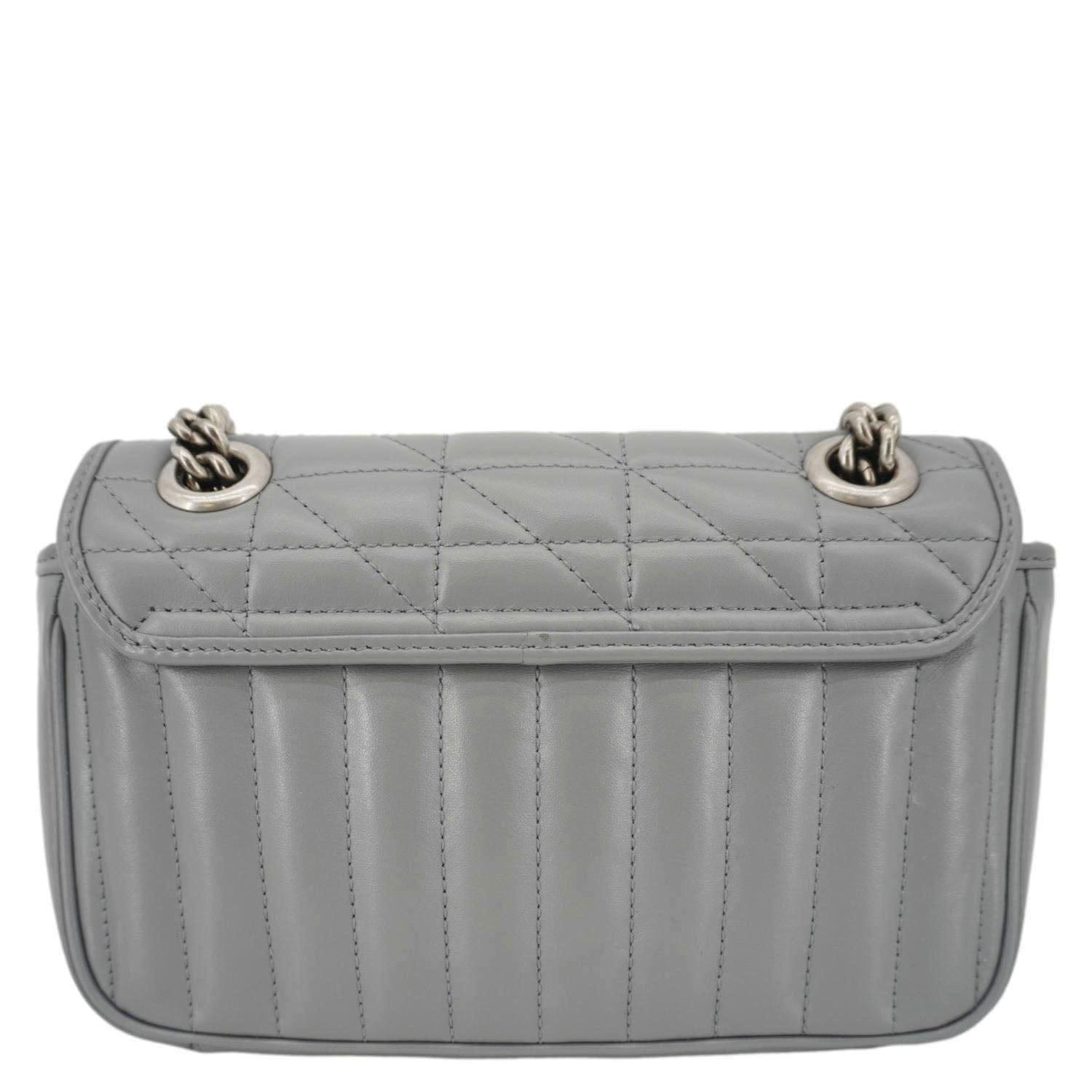 GUCCI Gucci Marmont Mini Matelasse Chevron Leather Shoulder Bag Gray 446744