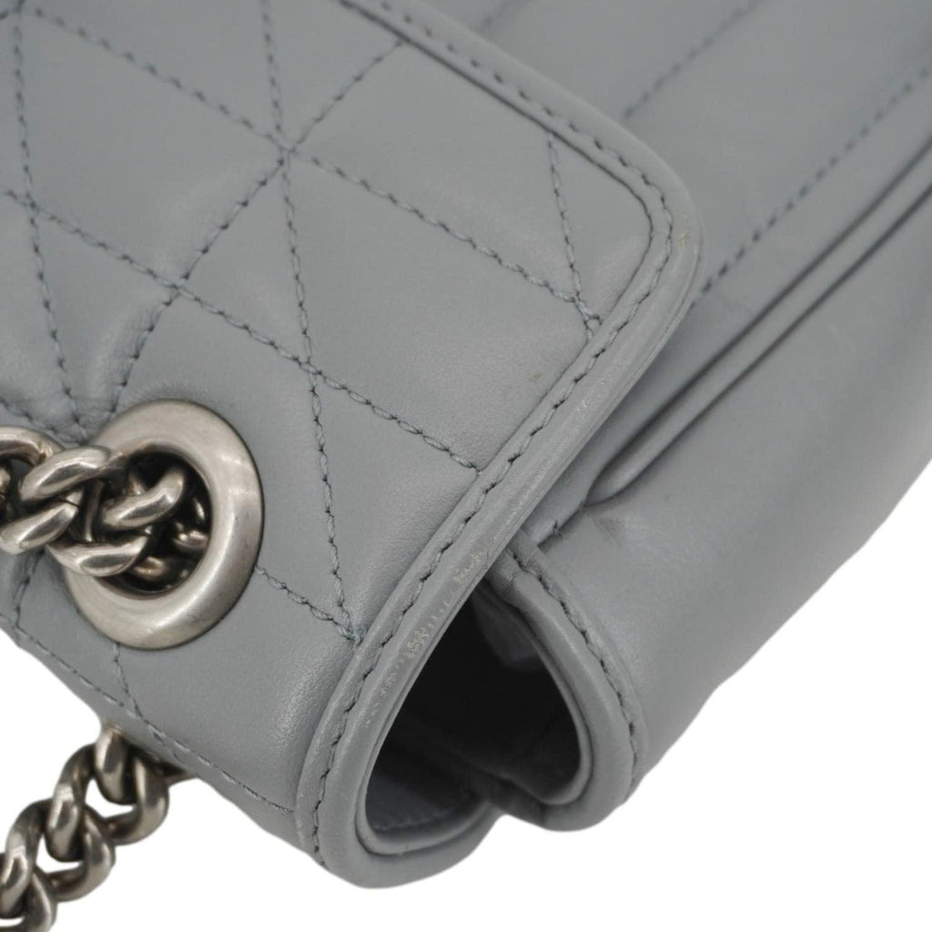 GUCCI Gucci Marmont Mini Matelasse Chevron Leather Shoulder Bag Gray 446744