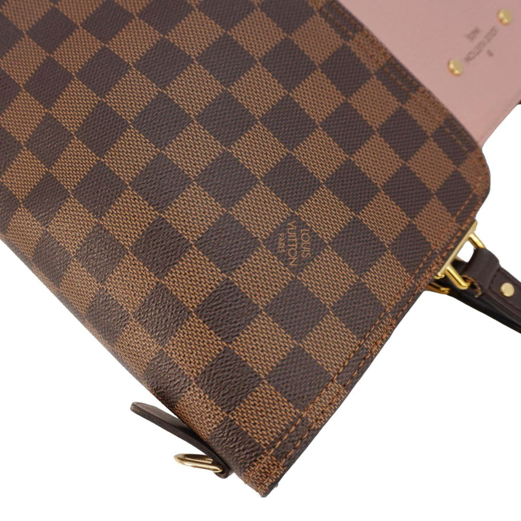 LOUIS VUITTON Jersey Damier Ebene Tote Shoulder Bag Pink