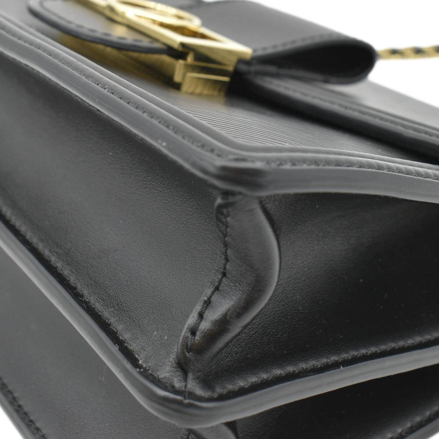 LOUIS VUITTON Dauphine MM Epi Leather Shoulder Bag Black