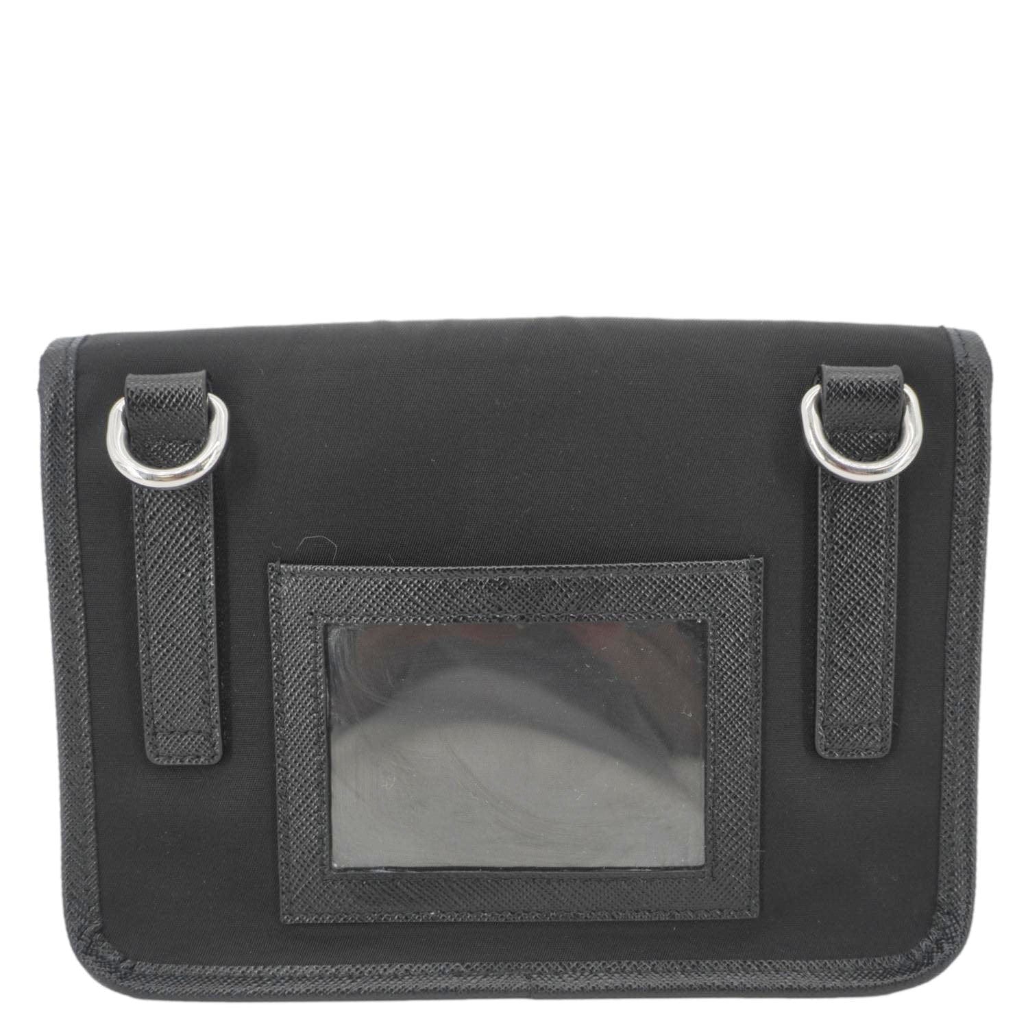 PRADA Re-Nylon Saffiano Smartphone Case Shoulder Bag Black