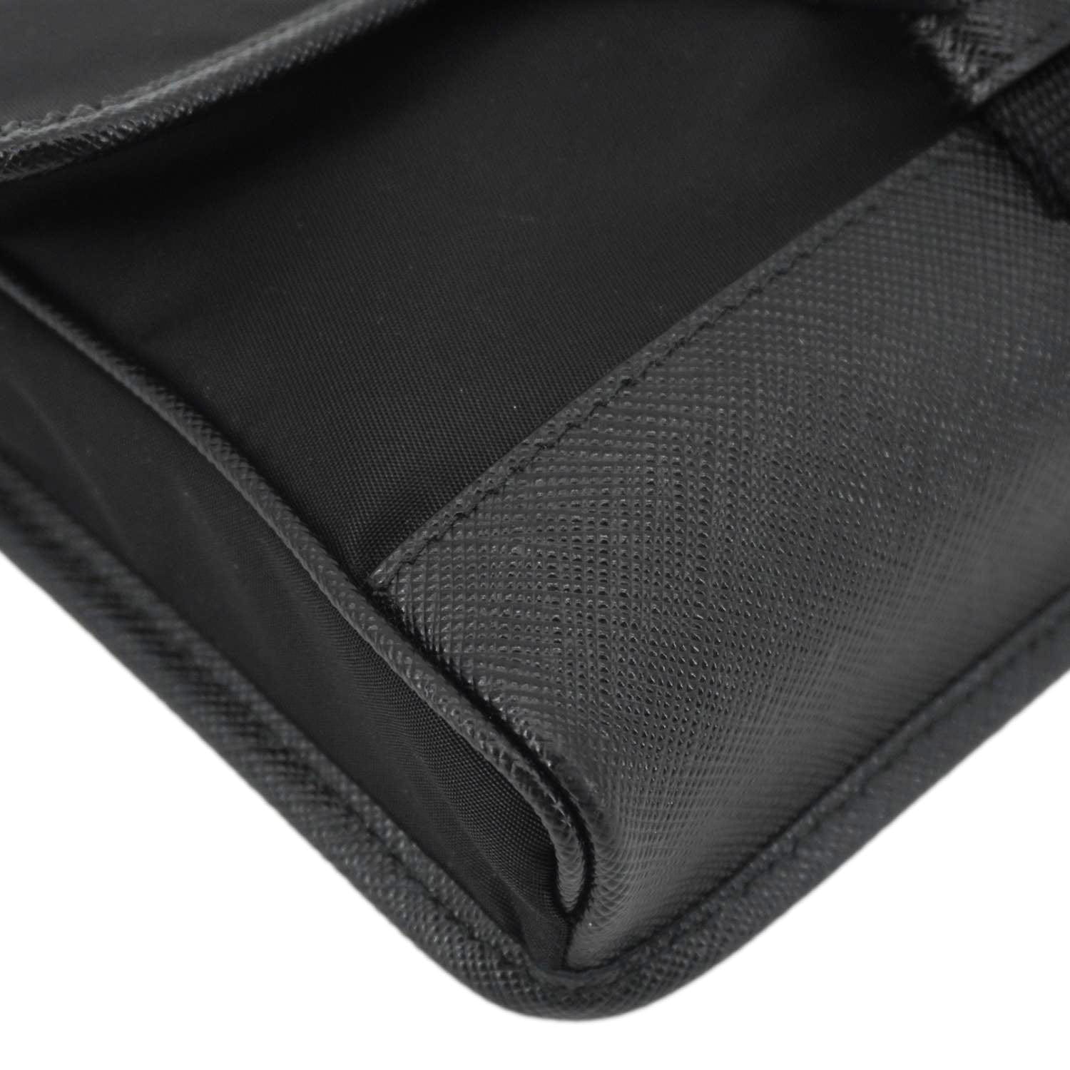 PRADA Re-Nylon Saffiano Smartphone Case Shoulder Bag Black