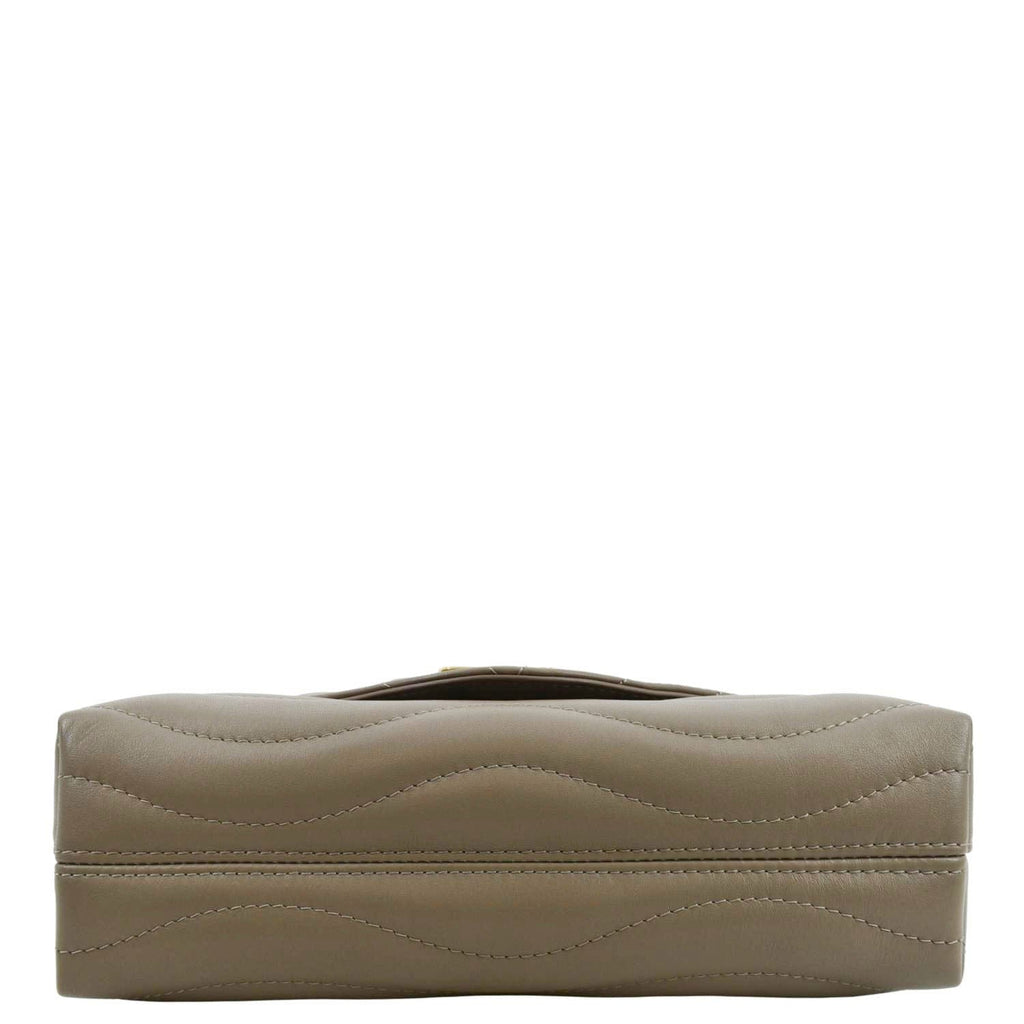 LOUIS VUITTON New Wave Chain MM Calfskin Leather Shoulder Bag Taupe