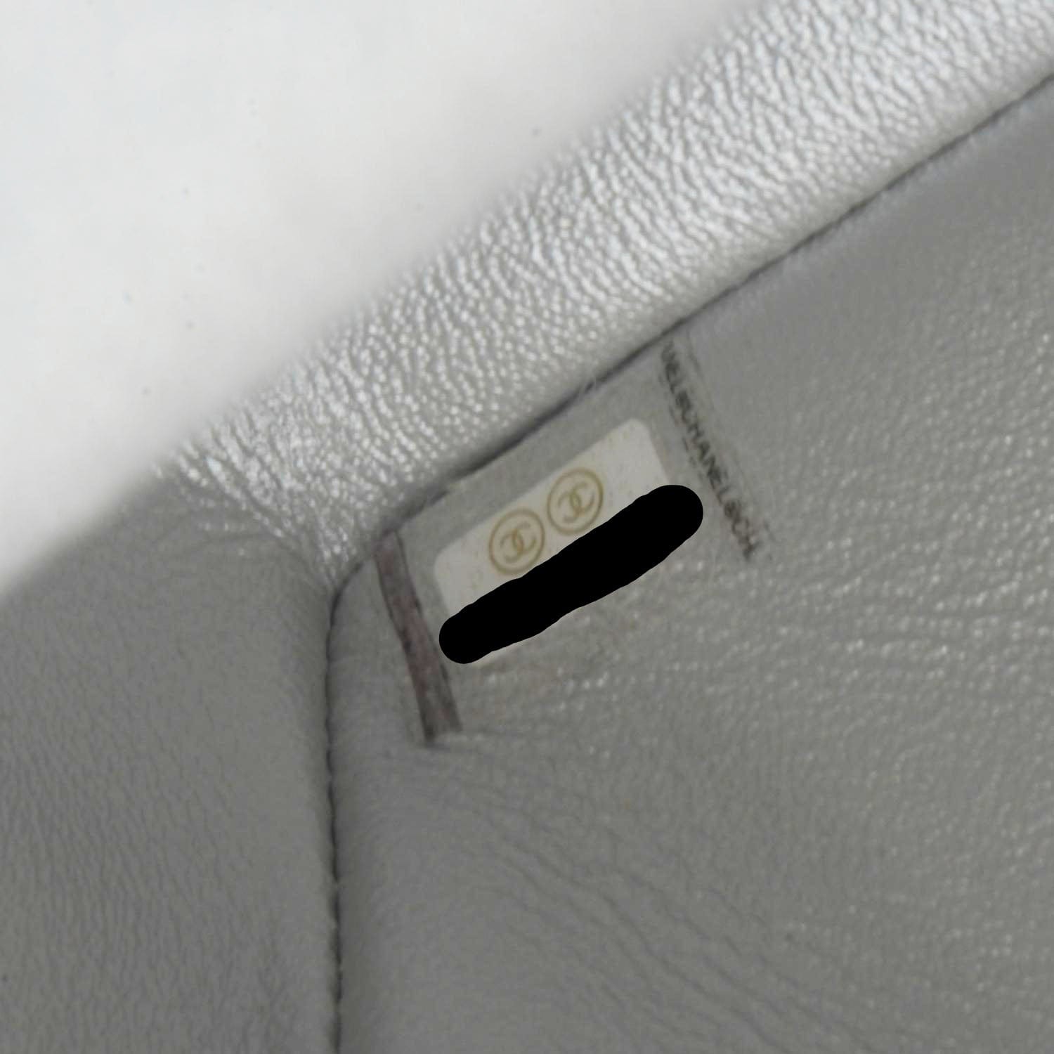 Chanel Rectangular Flap Mini Lambskin Leather Shoulder Bag Silver Metallic