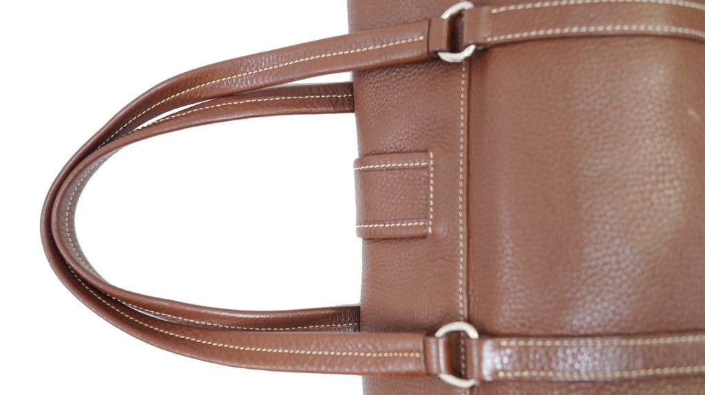 PRADA Brown Leather Grommet Shoulder Bag