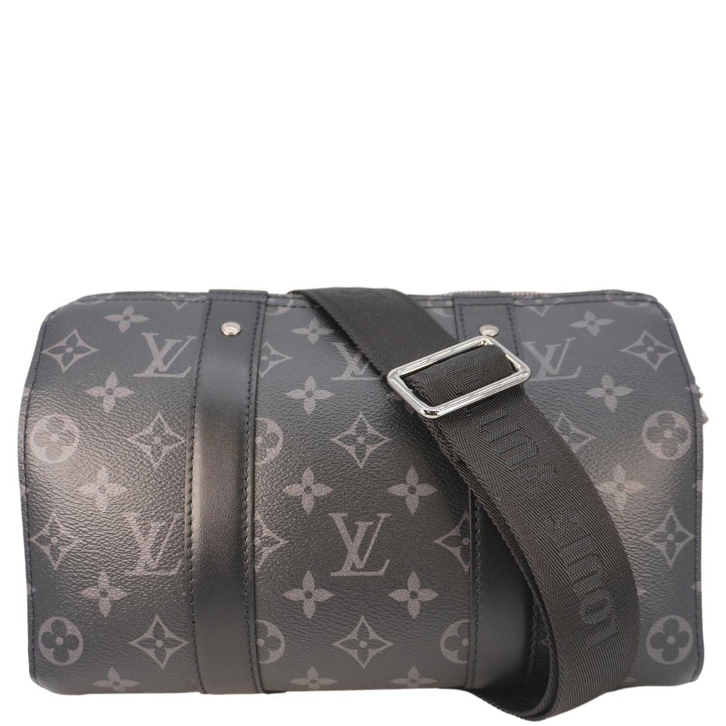 LOUIS VUITTON City Keepall Monogram Eclipse Travel Bag Black