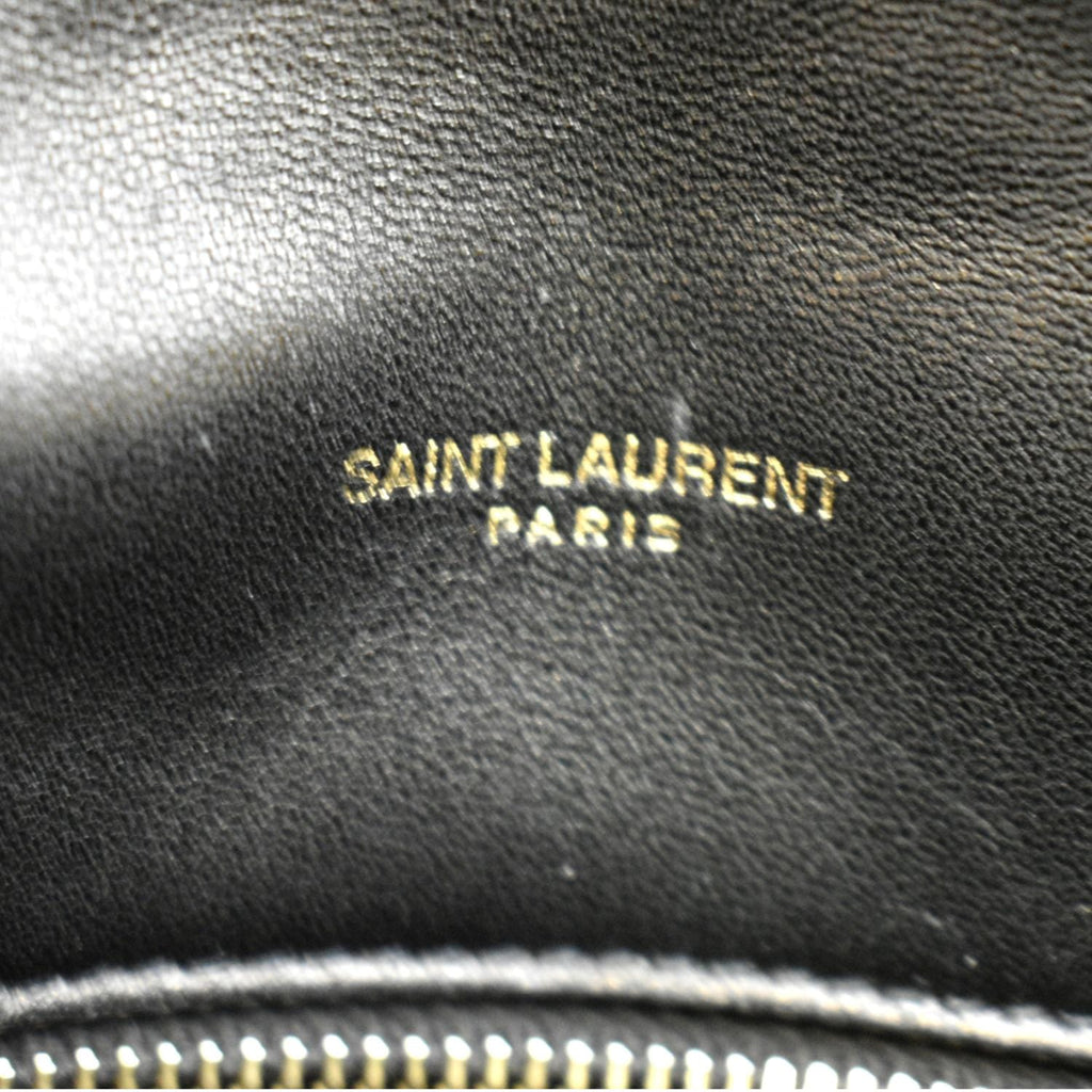 YVES SAINT LAURENT Toy Loulou Puffer Quilted Lambskin Leather Crossbody Bag Black