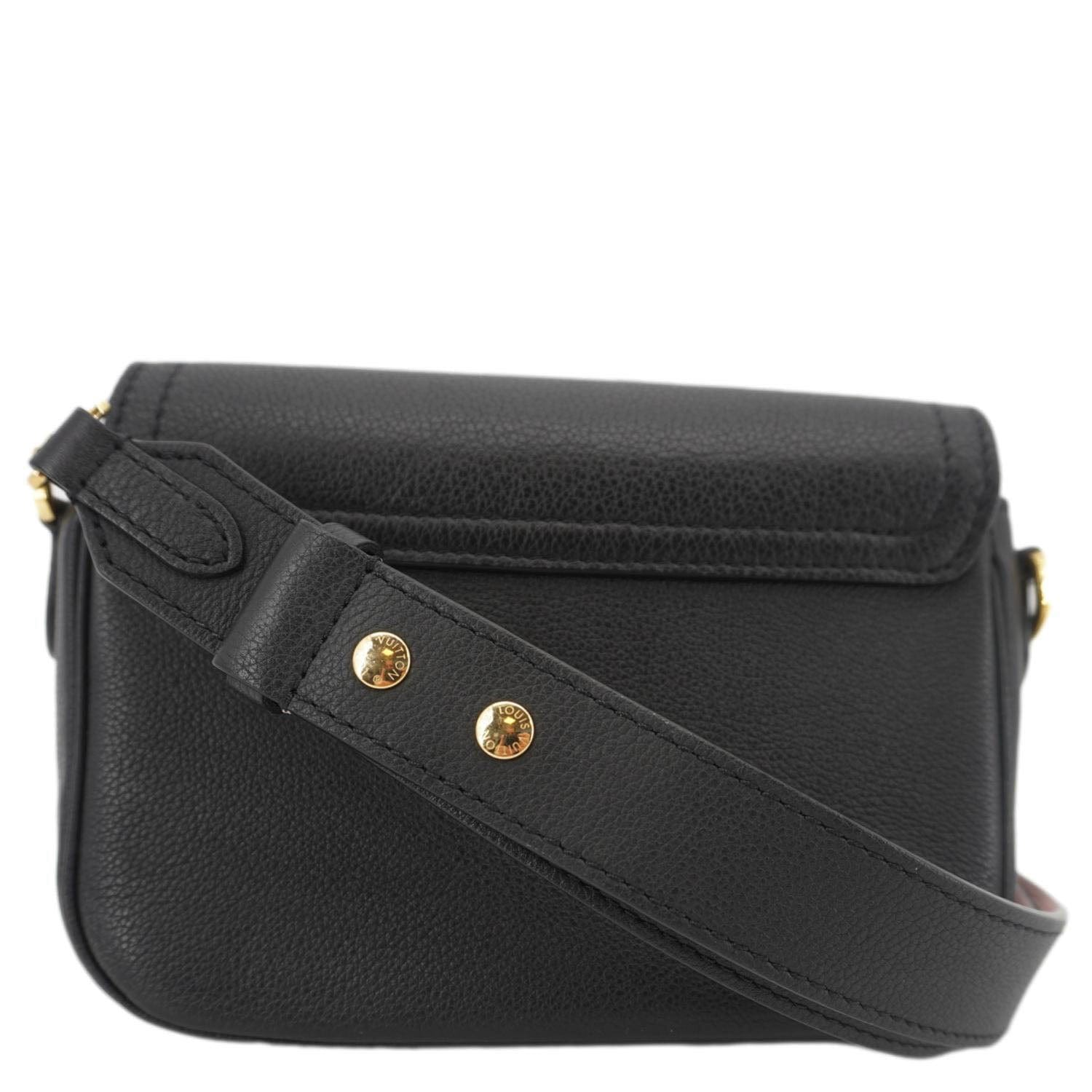 LOUIS VUITTON Lockme Tender Calfskin Leather Shoulder Bag Black