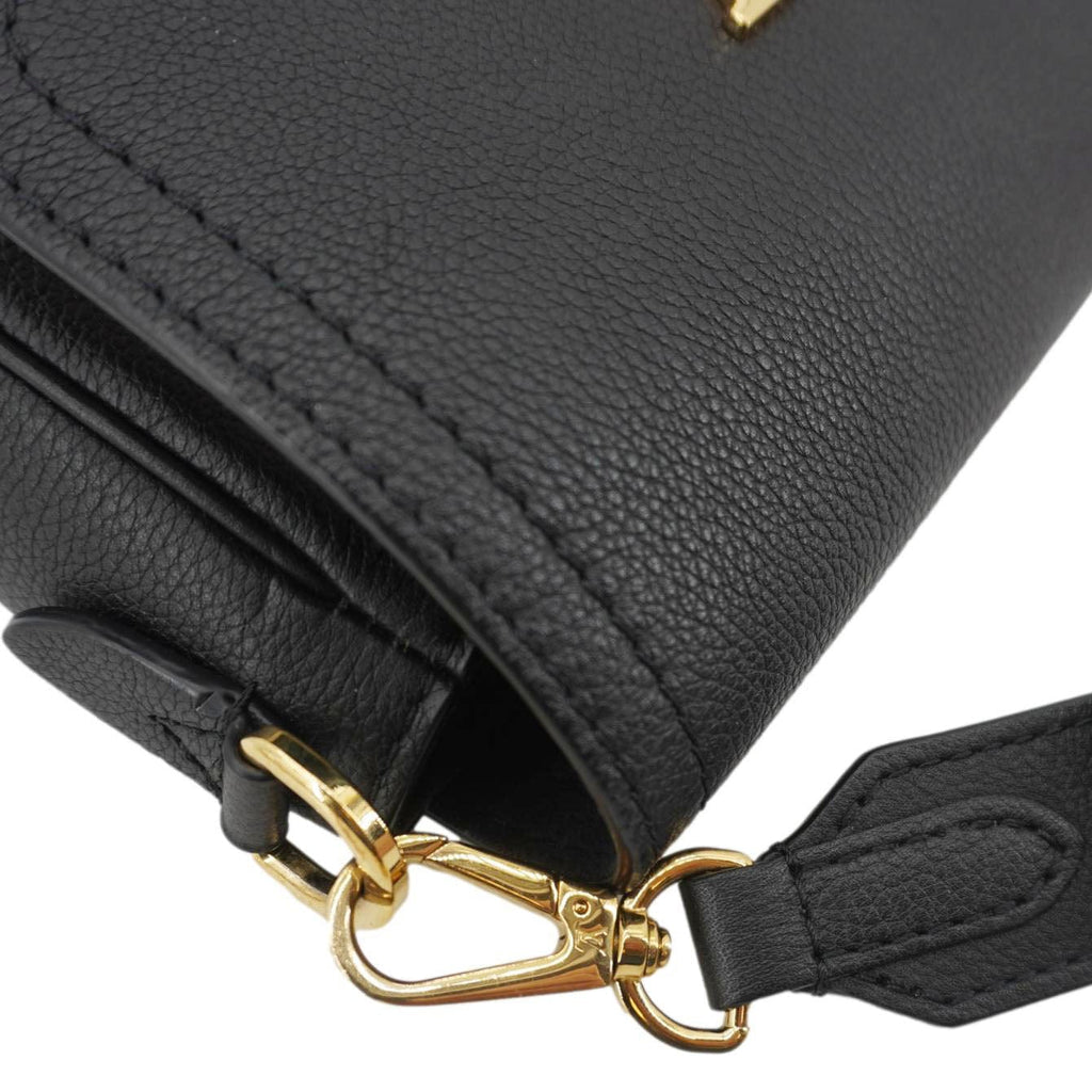 LOUIS VUITTON Lockme Tender Calfskin Leather Shoulder Bag Black