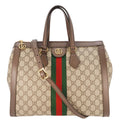 GUCCI Ophidia Medium Gucci Supreme Tote Shoulder Bag Beige 524537