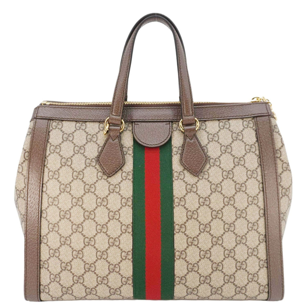 GUCCI Ophidia Medium Gucci Supreme Tote Shoulder Bag Beige 524537