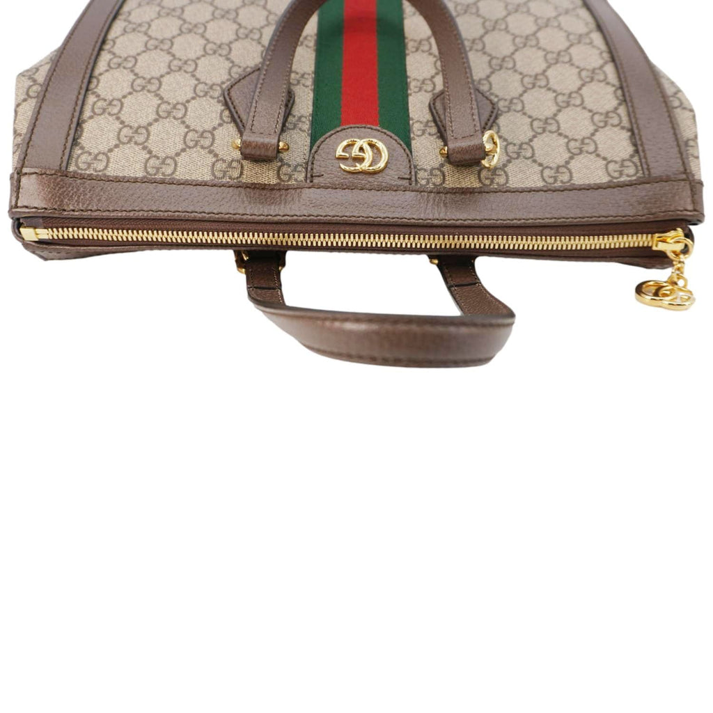 GUCCI Ophidia Medium Gucci Supreme Tote Shoulder Bag Beige 524537
