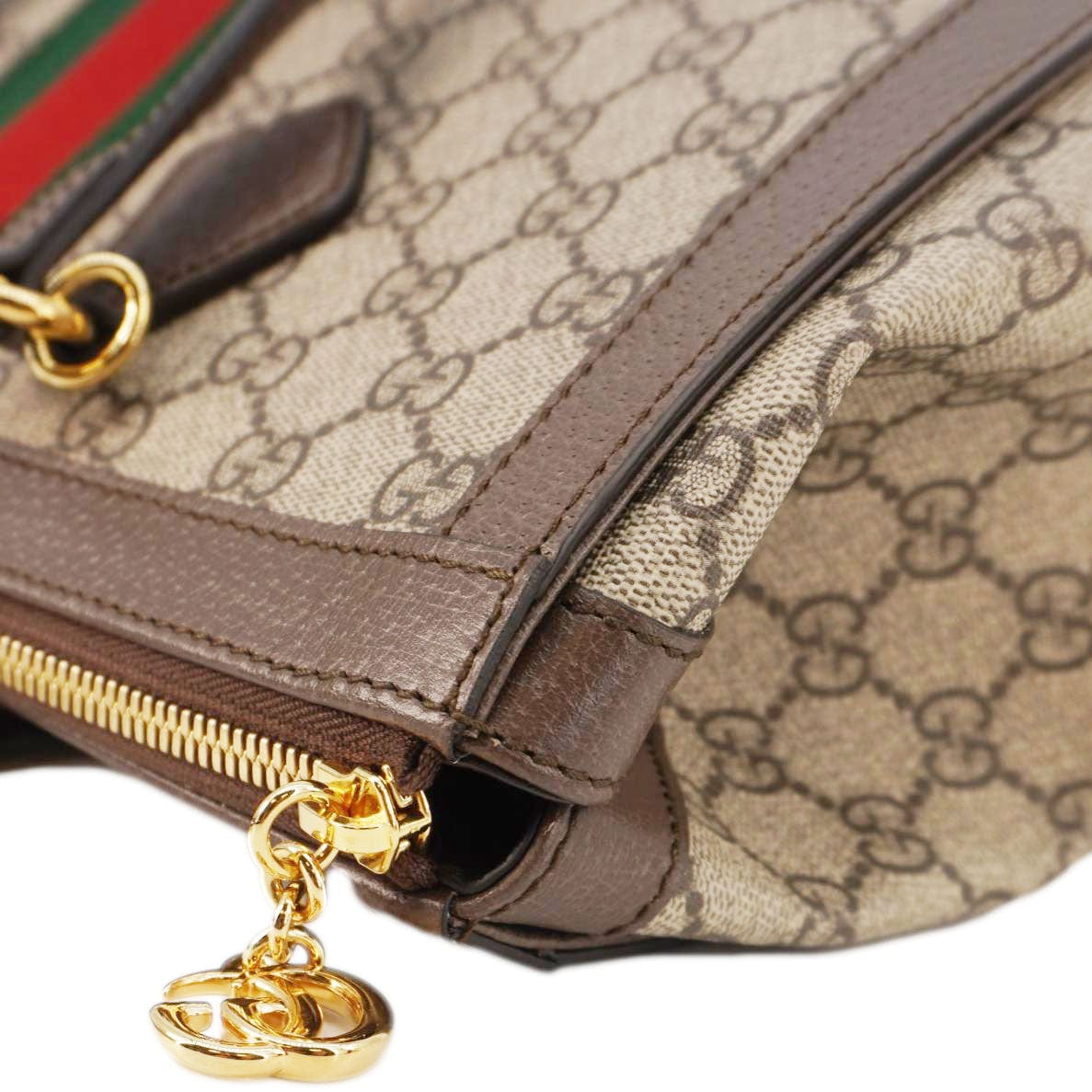 GUCCI Ophidia Medium Gucci Supreme Tote Shoulder Bag Beige 524537