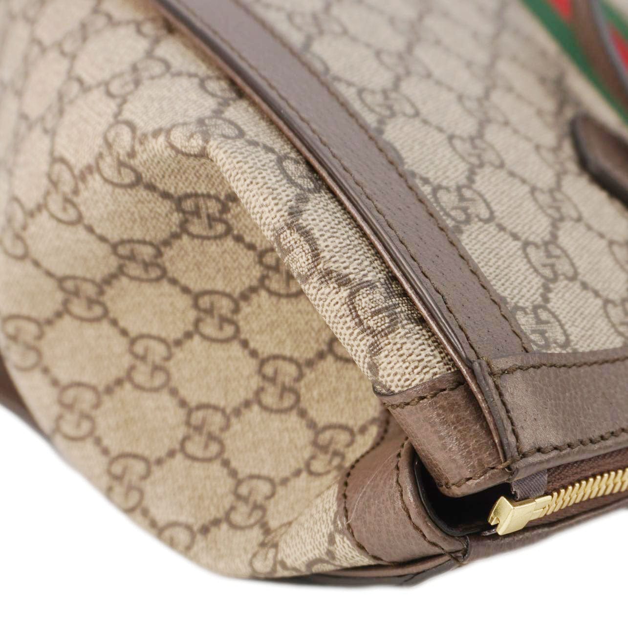 GUCCI Ophidia Medium Gucci Supreme Tote Shoulder Bag Beige 524537