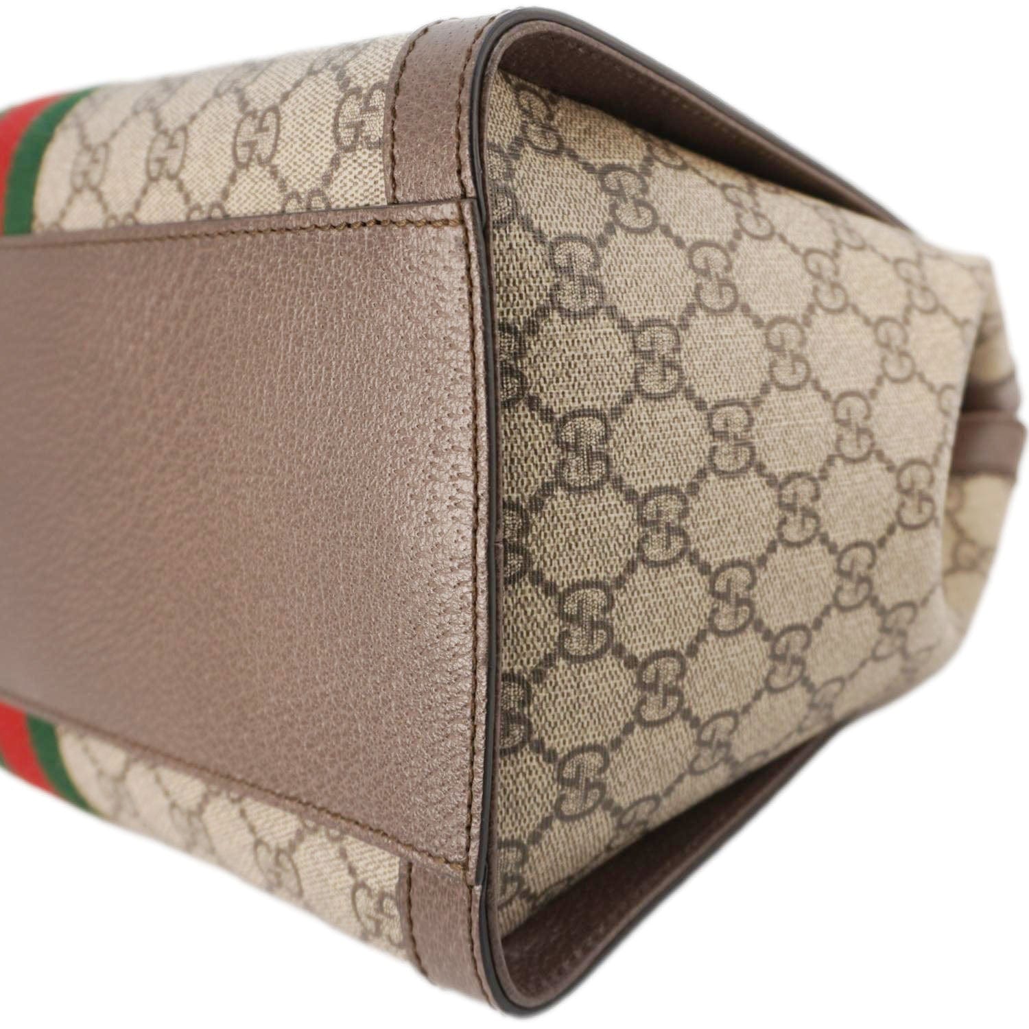 GUCCI Ophidia Medium Gucci Supreme Tote Shoulder Bag Beige 524537