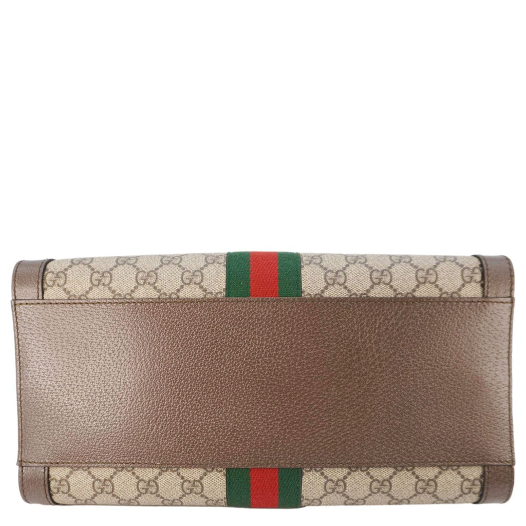 GUCCI Ophidia Medium Gucci Supreme Tote Shoulder Bag Beige 524537