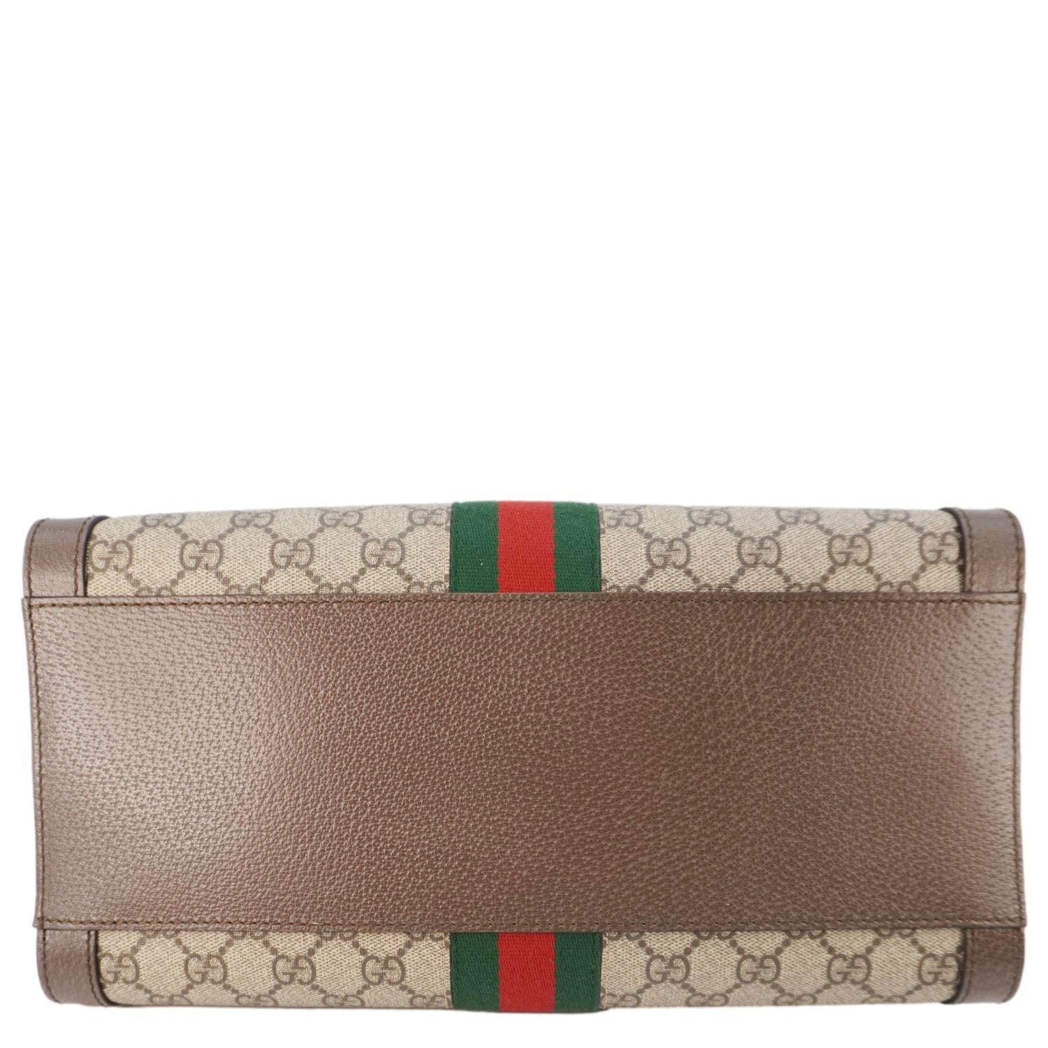 GUCCI Ophidia Medium Gucci Supreme Tote Shoulder Bag Beige 524537