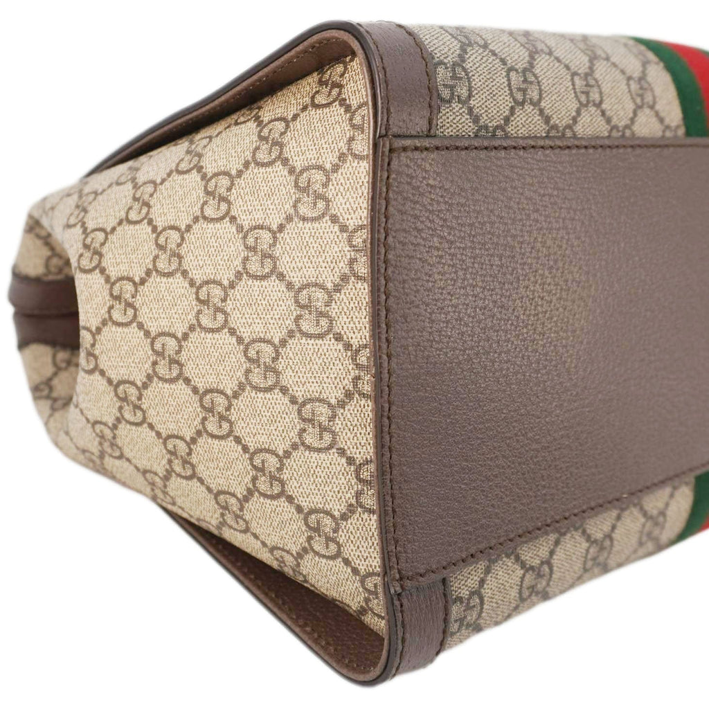 GUCCI Ophidia Medium Gucci Supreme Tote Shoulder Bag Beige 524537
