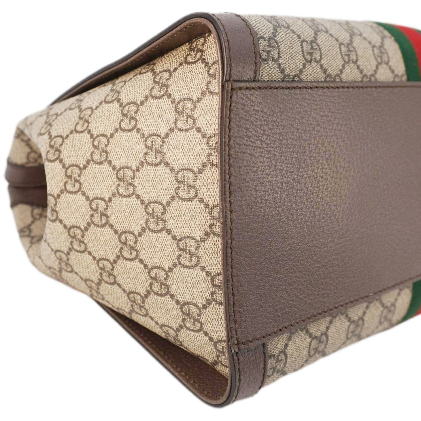 GUCCI Ophidia Medium Gucci Supreme Tote Shoulder Bag Beige 524537