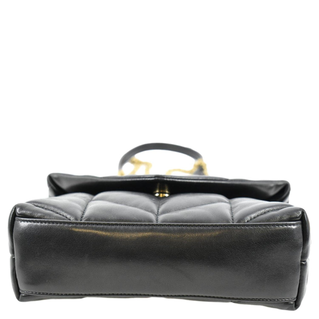 YVES SAINT LAURENT Toy Loulou Puffer Quilted Lambskin Leather Crossbody Bag Black