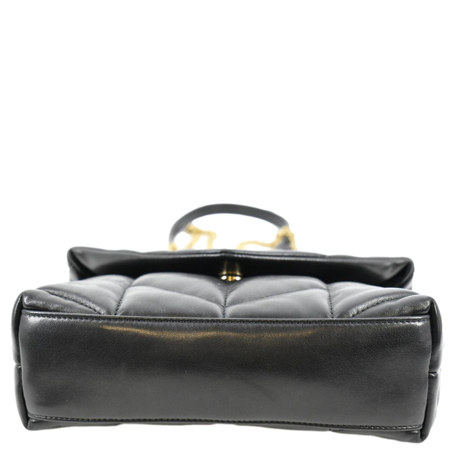 YVES SAINT LAURENT Toy Loulou Puffer Quilted Lambskin Leather Crossbody Bag Black