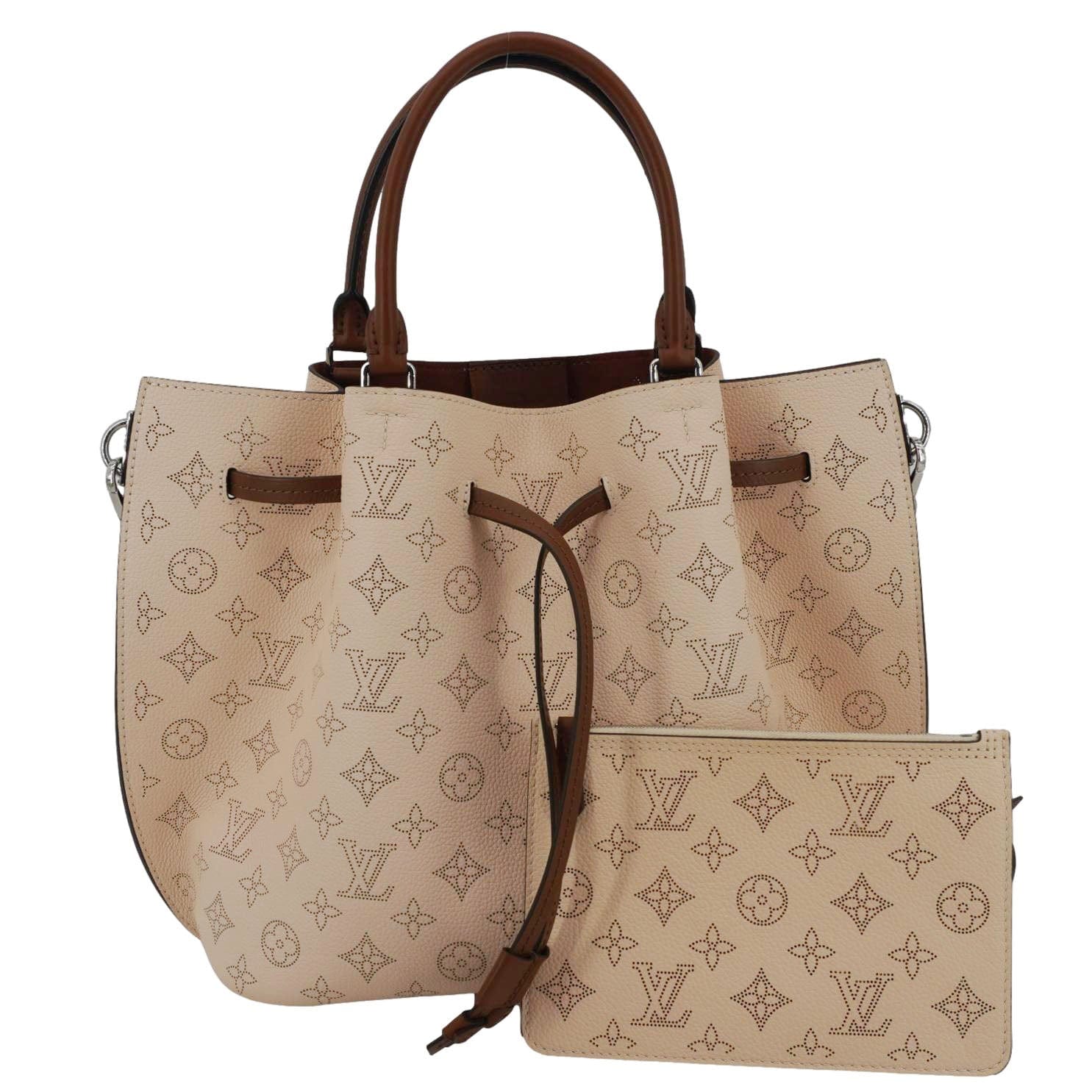 LOUIS VUITTON Girolata Monogram Mahina Leather Shoulder Bag Peach