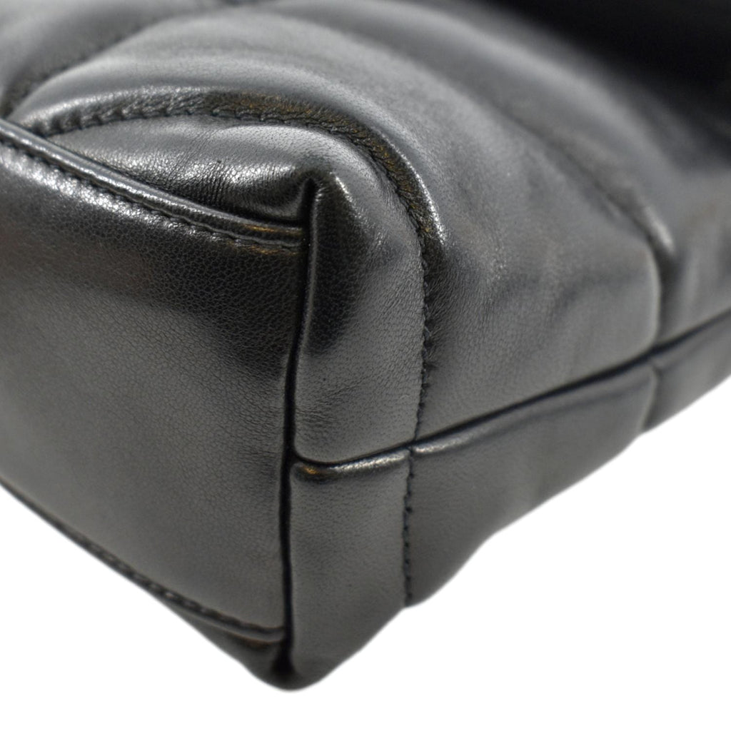 YVES SAINT LAURENT Toy Loulou Puffer Quilted Lambskin Leather Crossbody Bag Black